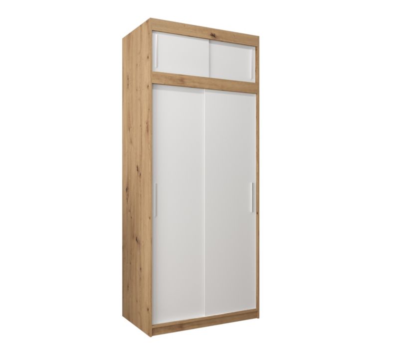 Szafa przesuwna Garderoba Abiks Tokyo 100 artisan + biały z nadstawką 1 szt.