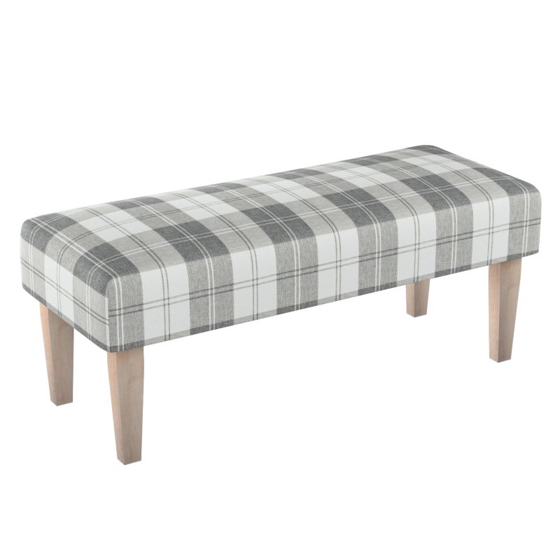 Ławka Dekoria 100 x 40 x 40 cm krata szaro-biała 1 szt.