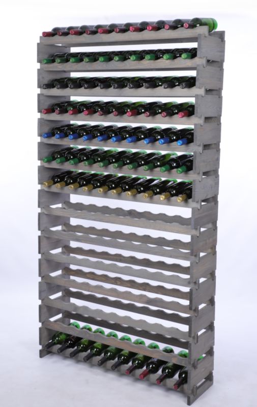 Stojak na wino MODO24 regał modułowy na butelki 14 leżni x 10 butelek montaż bez narzędzi impregnacja szara 1 szt.