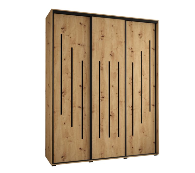 Szafa przesuwna Abiks DAVOS 8 wysoka szer.190cm gł.45cm artisan/artisan/czarny 1szt.