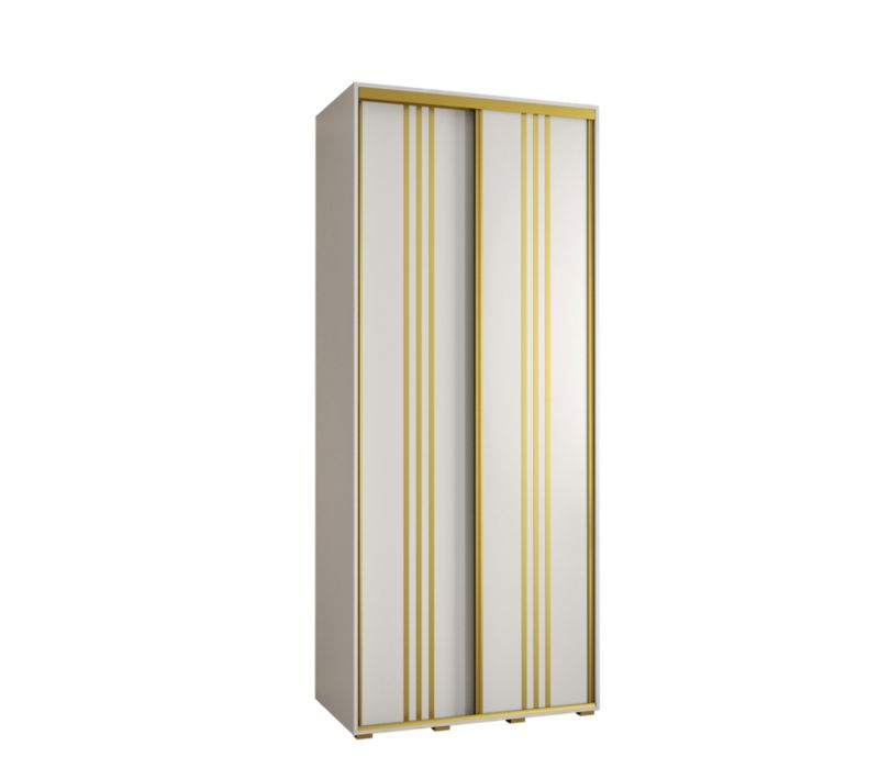 Szafa przesuwna Abiks DAVOS 6 wysoka szer.100cm gł.60cm biały/biały/złoty 1szt.