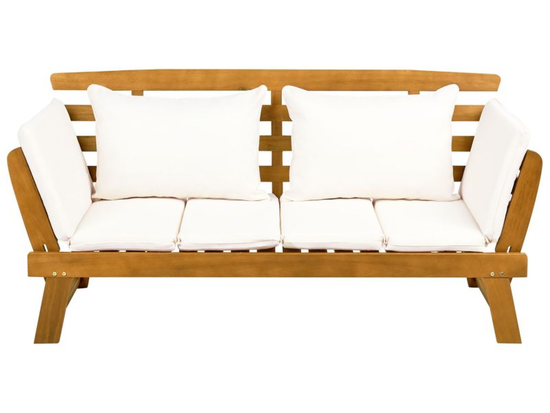 Ławka ogrodowa z poduchą Portici 210 cm Drewno Jasne drewno 1 szt.