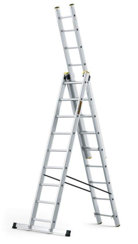 Drabina aluminiowa wielofunkcyjna 3x9 szczebli DRABEST profesjonalna 150kg 1 szt.