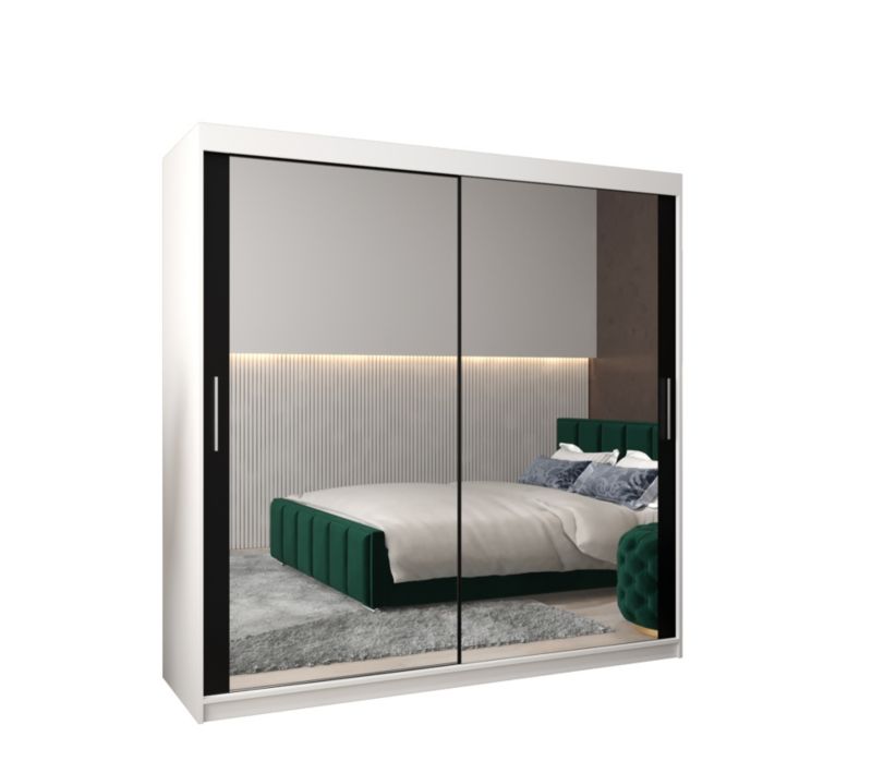 Szafa przesuwna Garderoba Abiks Tokyo 3 200 biały + czarny 1 szt.