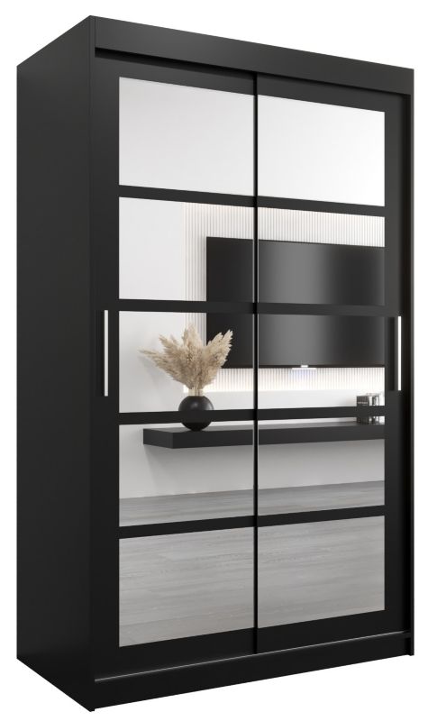 Szafa przesuwna Abiks ROMA 2 120 czarny mat + czarny mat 1 szt.