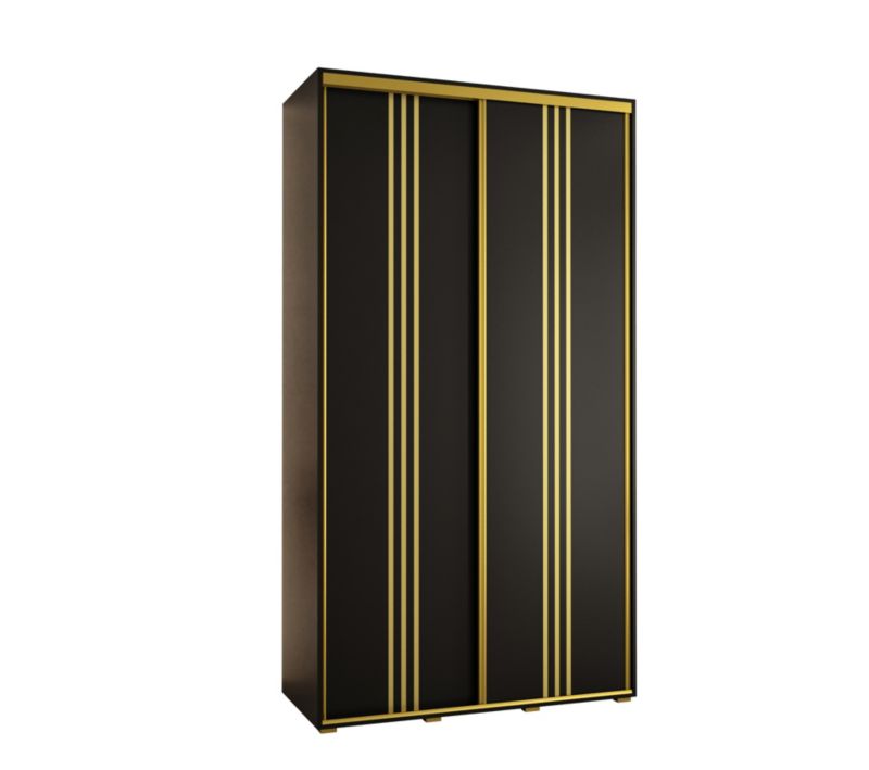 Szafa przesuwna Abiks DAVOS 6 wysoka szer.140cm gł.60cm czarny/czarny/złoty 1szt.