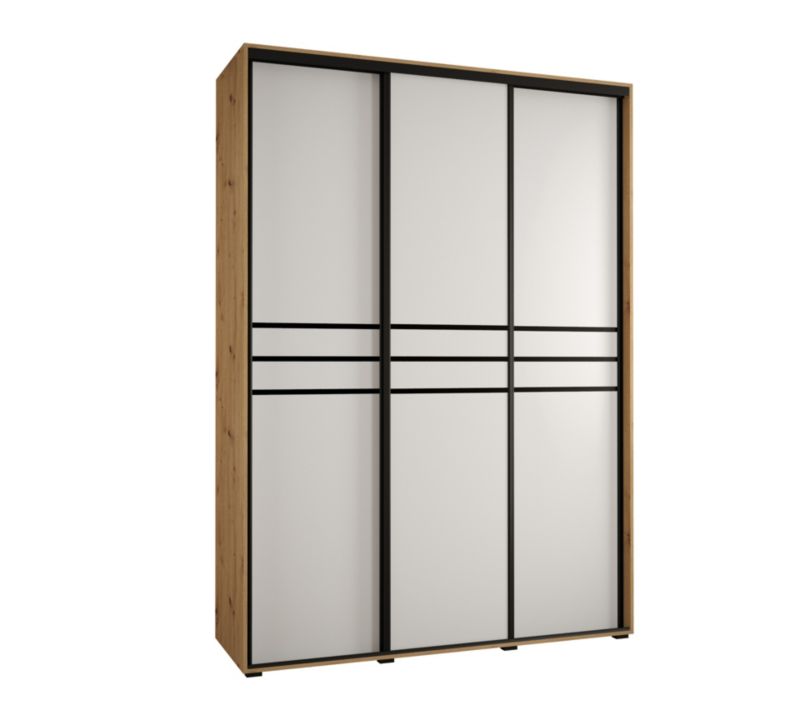 Szafa przesuwna Abiks DAVOS 10 wysoka szer.180cm artisan/biały/czarny 1szt.