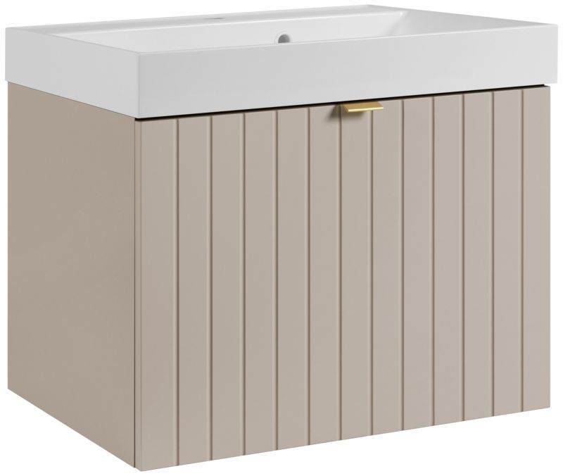 Szafka pod umywalkę Furnidea 60 cm kaszmir z umywalką marmur syntetyczny 60 cm Harmo 1 szt.