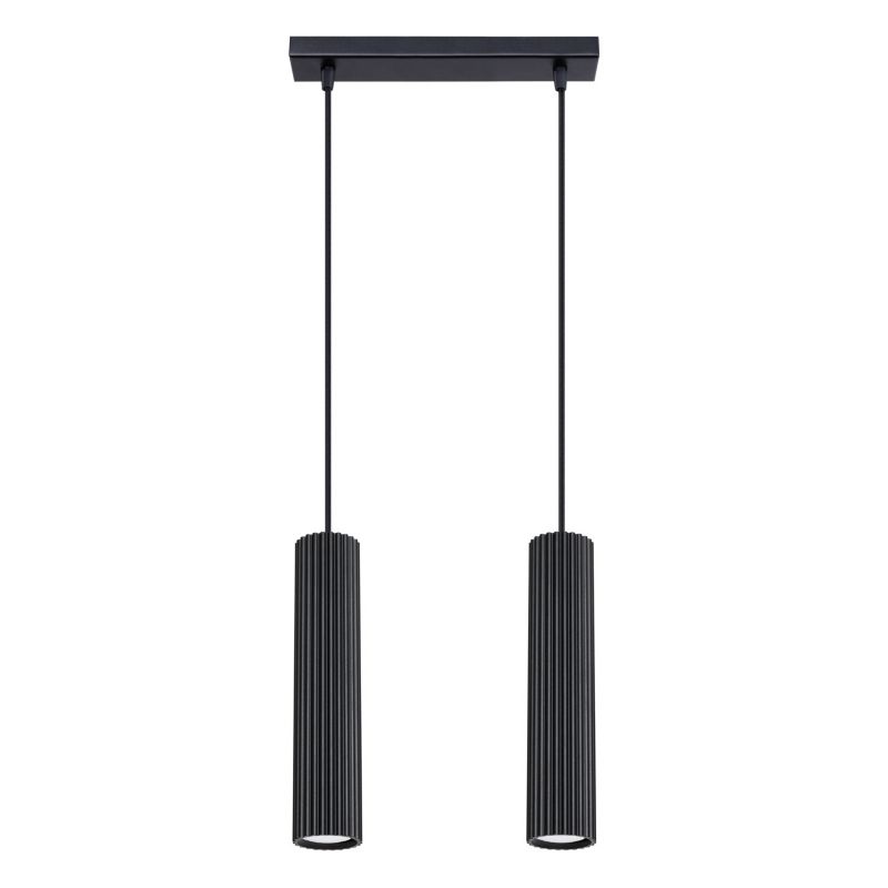 Lampa wisząca Sollux Lighting Karbon 0522 czarna do kuchni 2xGU10 x 1 szt.