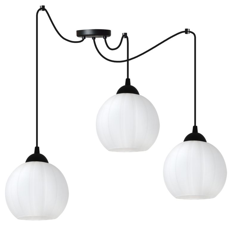 Lampa sufitowa wisząca Light Home LH Costa Pająk 3x E27 60W czarny/biały 1szt.