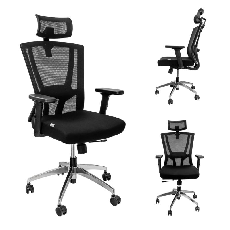 Krzesło Biurowe Obrotowe Furvero Zenith Fotel Regulowany Czarny 1 szt.