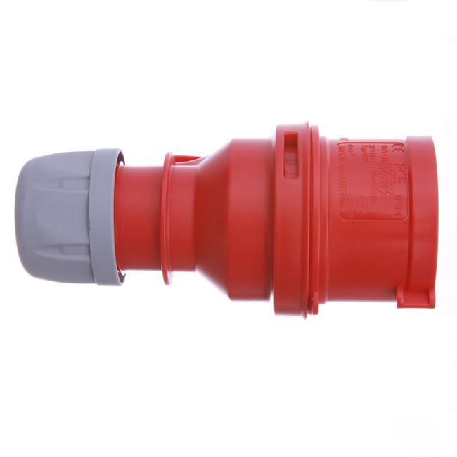 Wtyczka PCE Twist siłowa odbiornikowa przenośna z uziemieniem 3P+Z+N 16 A czerwona