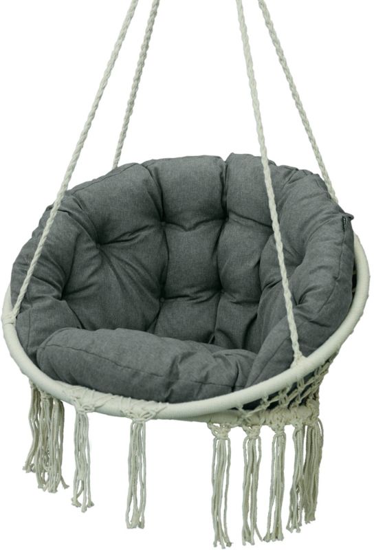 Poduszka na fotel wiszący kosz bujany kokon bocianie gniazdo AMPO szary 1 szt.