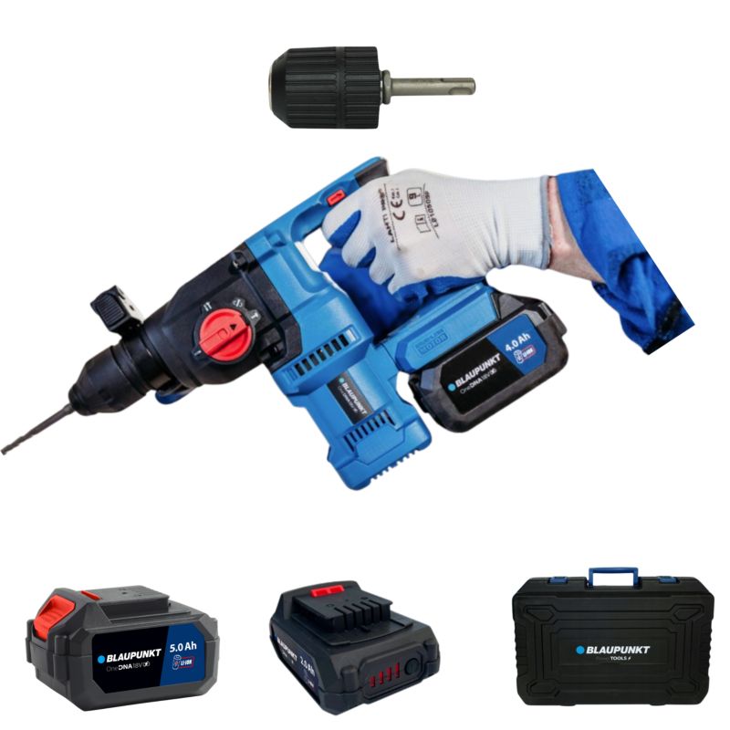 Zestaw Młot Udardowy Akumulatorowy Akumulator 5.0 Ah Ładowarka SDS 2,8J CH6010 Blaupunkt 1szt.