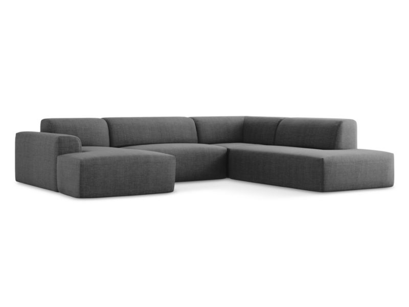 Sofa panoramiczna LaMiaSofa BOVA z tkaniny strukturalnej 344x264 cm ciemny szary 1 szt.