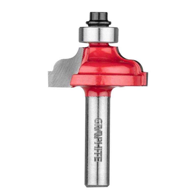 Frez kształtowy GRAPHITE z łożyskiem, zaokrąglający, HM, 32 x 12.9 mm, trzpień 8 mm 1 szt