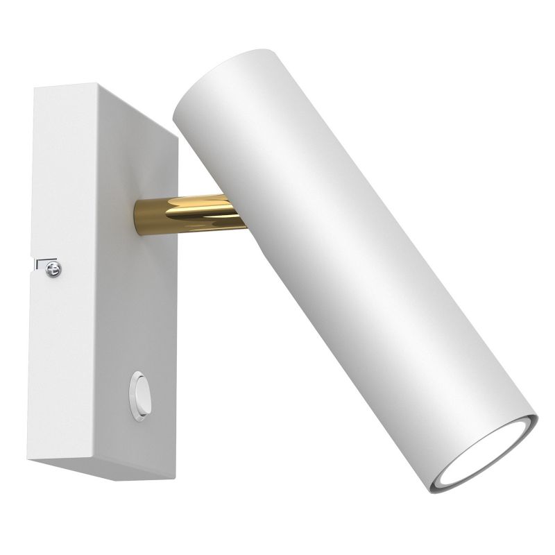 Kinkiet ścienny Luminex Axion biały mat-złoty połysk z włącznikiem 1 x GU10 x 8W IP20 wym: 16 x 10 x 24 cm - 1 szt.