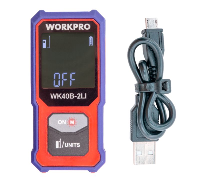 Dalmierz Laserowy WORKPRO 40 m z kablem Micro-USB 1 szt.