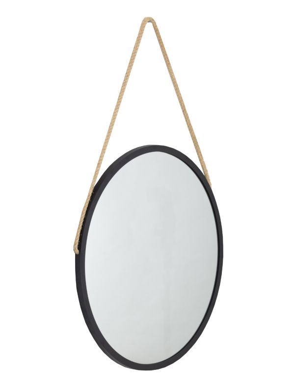 Lustro Profilmat okrągłe 80 czarna rama na sznurze 1szt.