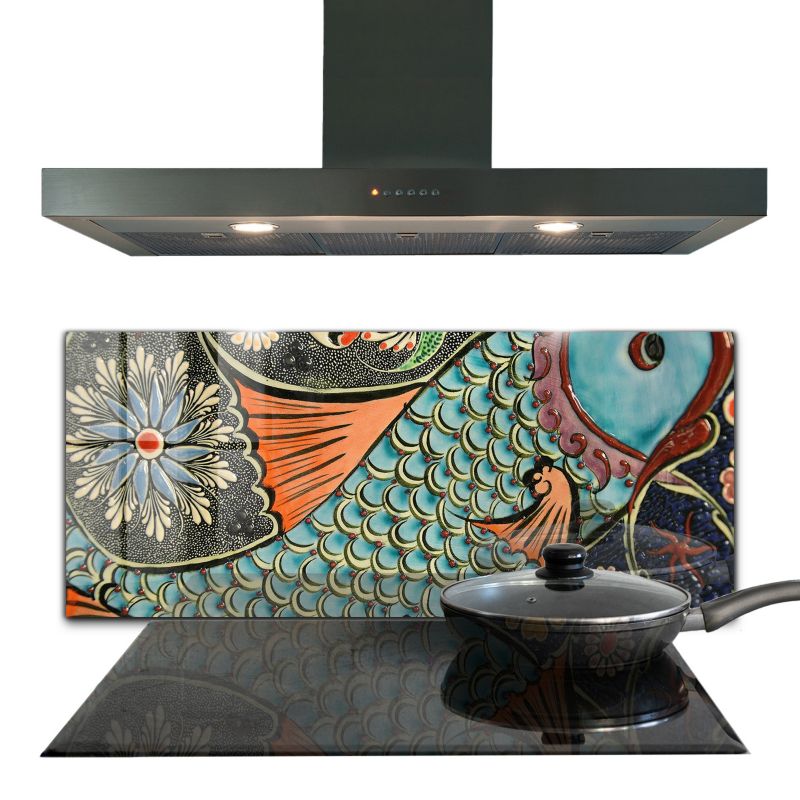 Panel ochronny Wallfluent 125x50 cm Ryba Mozaika Szklany 1 szt.