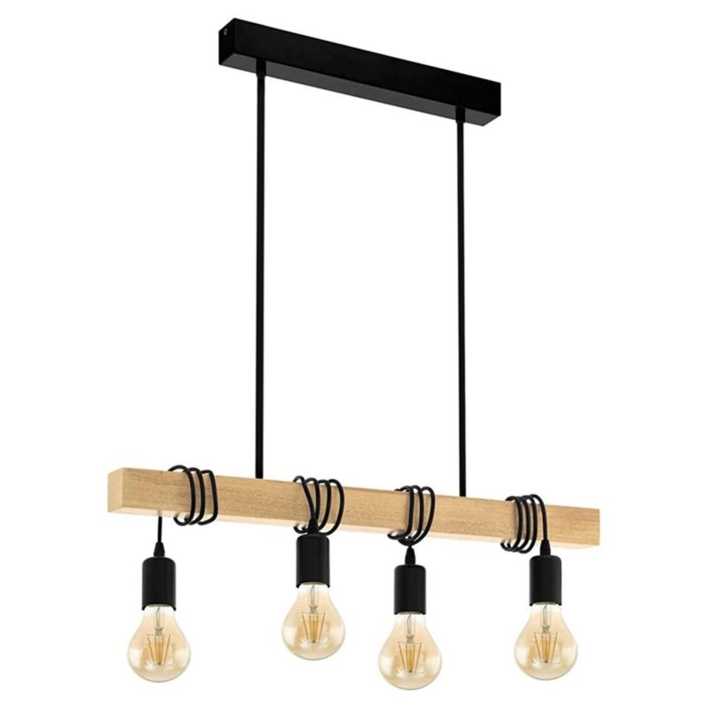Lampa Sufitowa Wisząca Toolight App974-4Cp Line Czarny 1 Szt