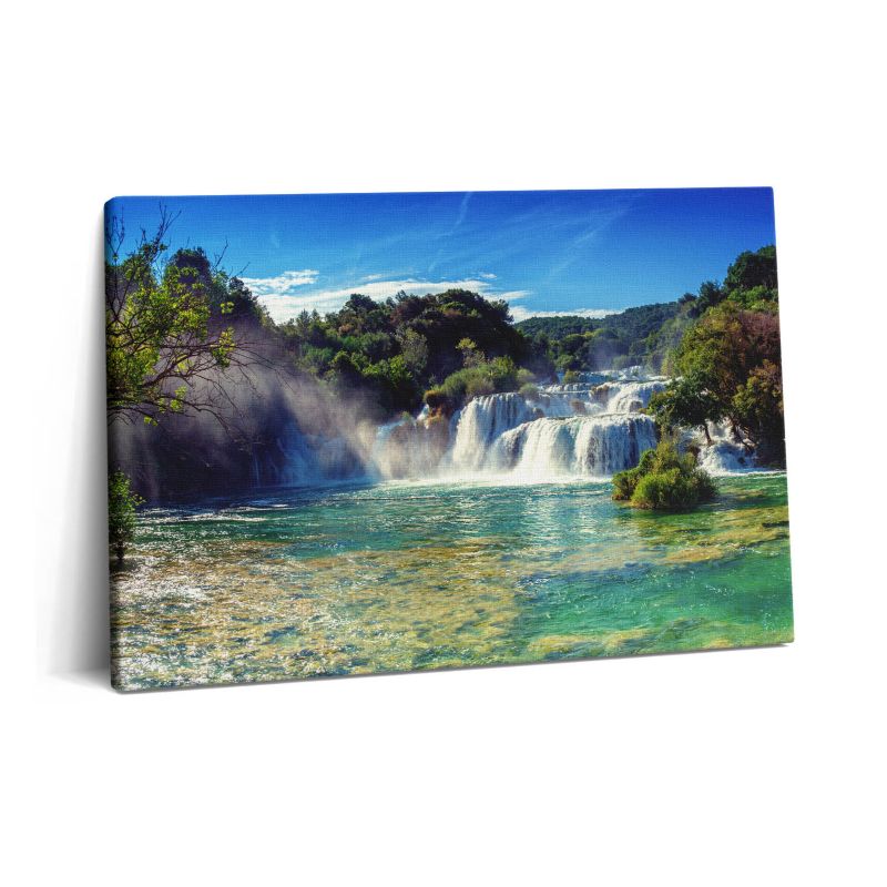 Obraz na płótnie Wallfluent 60x40 cm Pejzaż lasów i wodospadu 1 szt.