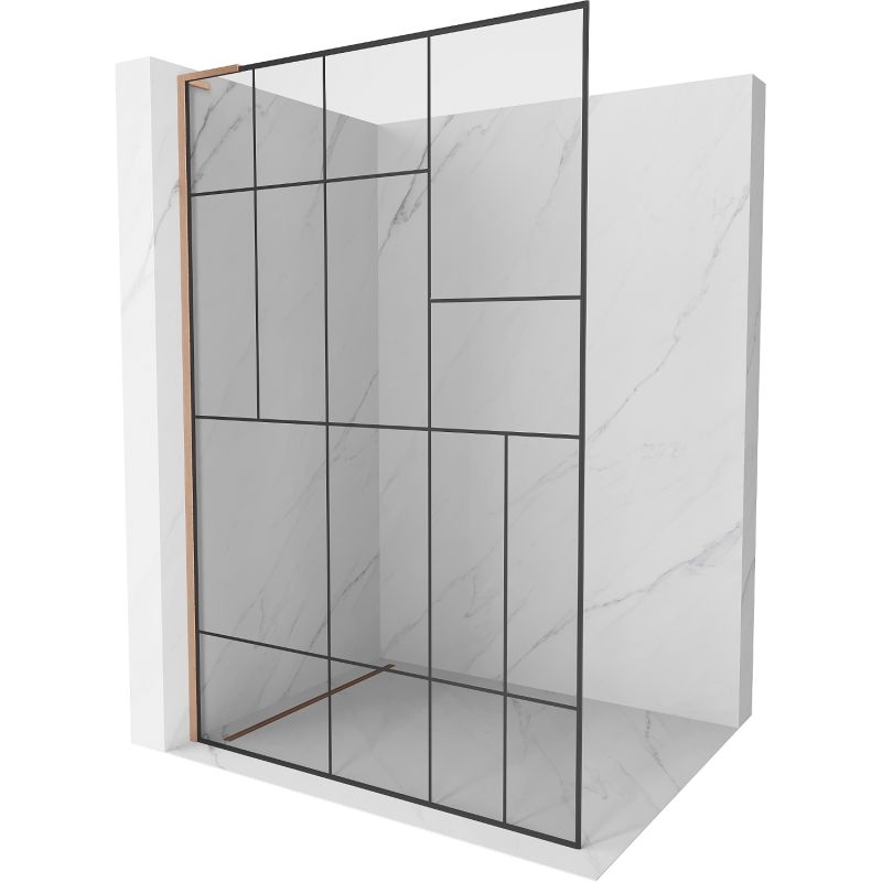 Ścianka prysznicowa walk-in Mexen Kioto L czarny wzór 110x200 cm 800-110-103-65-78 1 szt.