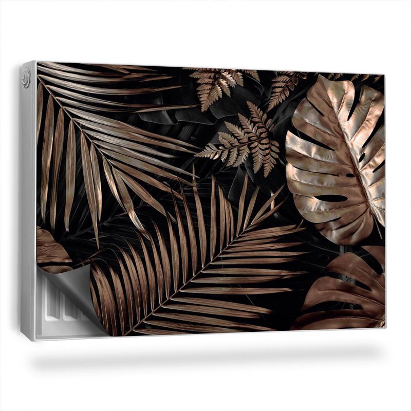 Dekoracyjna osłona mata na kaloryfer Wallfluent 90x60 cm Złote liście 1 szt.