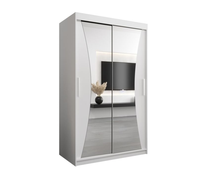 Szafa przesuwna Garderoba Abiks MONACO 120 biały mat + biały mat 1 szt.