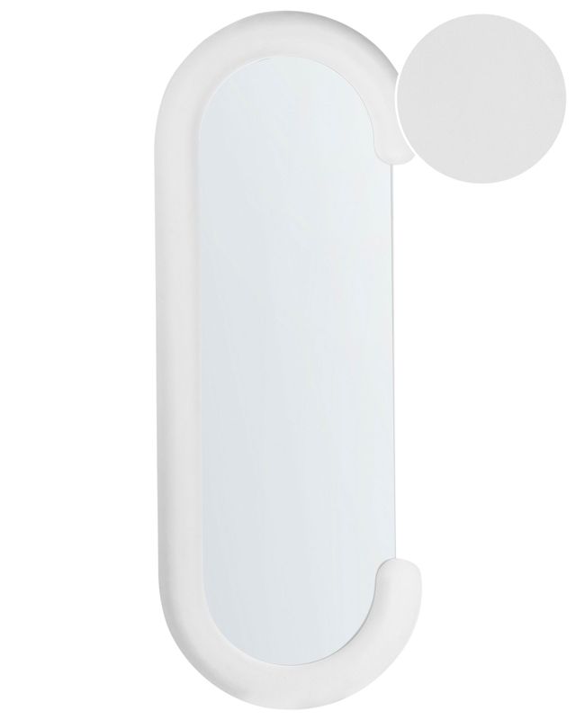 Lustro ścienne Loches 54 cm 158 cm Welur Biały 1 szt.
