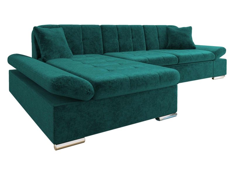 Narożnik z funkcją spania MIRJAN 24 Malwi lewy ciemny turkus szenilowy 1 szt.