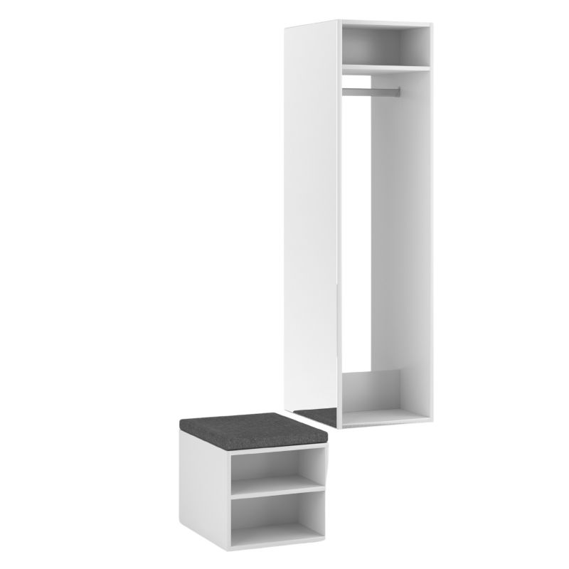 Szafka Mebel Elite Clever Wisząca z Lustrem Siedzisko do Przedpokoju Garderoby Zestaw 1 szt