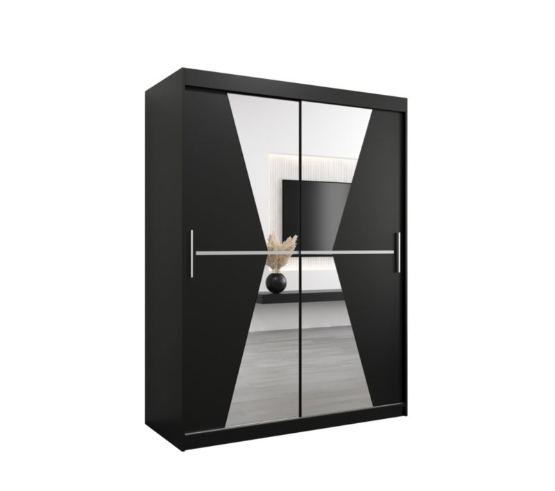 Szafa przesuwna Garderoba Abiks MAROKO 150 czarny/czarny 1 szt.