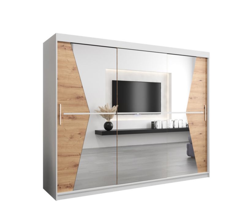 Szafa przesuwna Garderoba Abiks MAROKO 250 biały/artisan 1 szt.