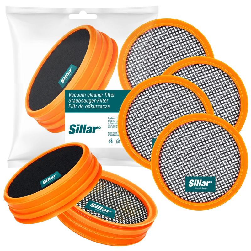 Filtr do odkurzacza, Sillar, zmywalne, HEPA, piankowe, zamiennik do odkurzaczy Philips SPEEDPRO, SPEEDPRO AQUA FC6721-29, 4szt