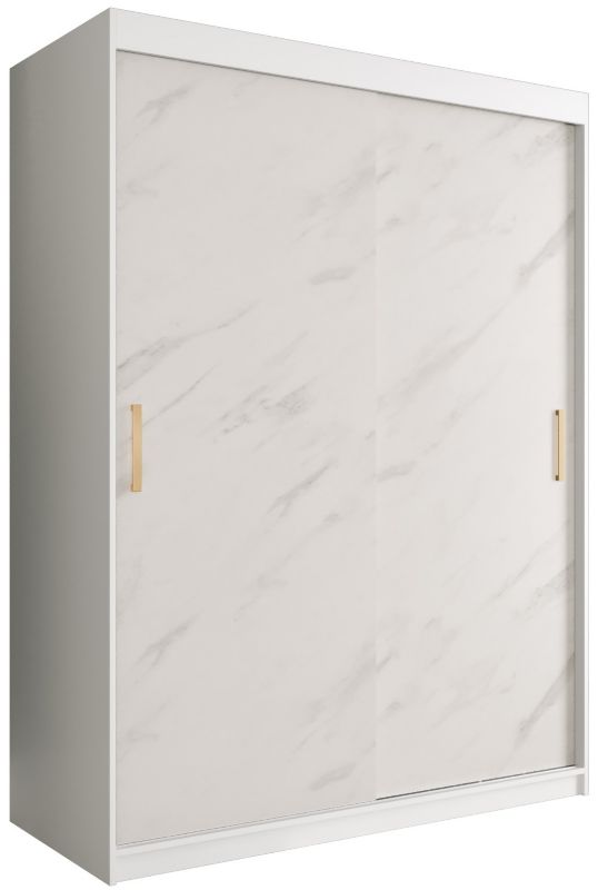 Szafa przesuwna Garderoba Abiks Marmur T 150 biały + biały 1 szt.