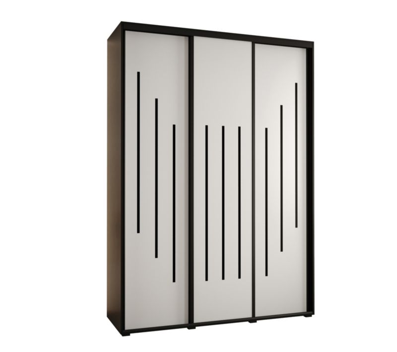 Szafa przesuwna Abiks DAVOS 8 wysoka szer.170cm gł.60cm czarny/biały/czarny 1szt.