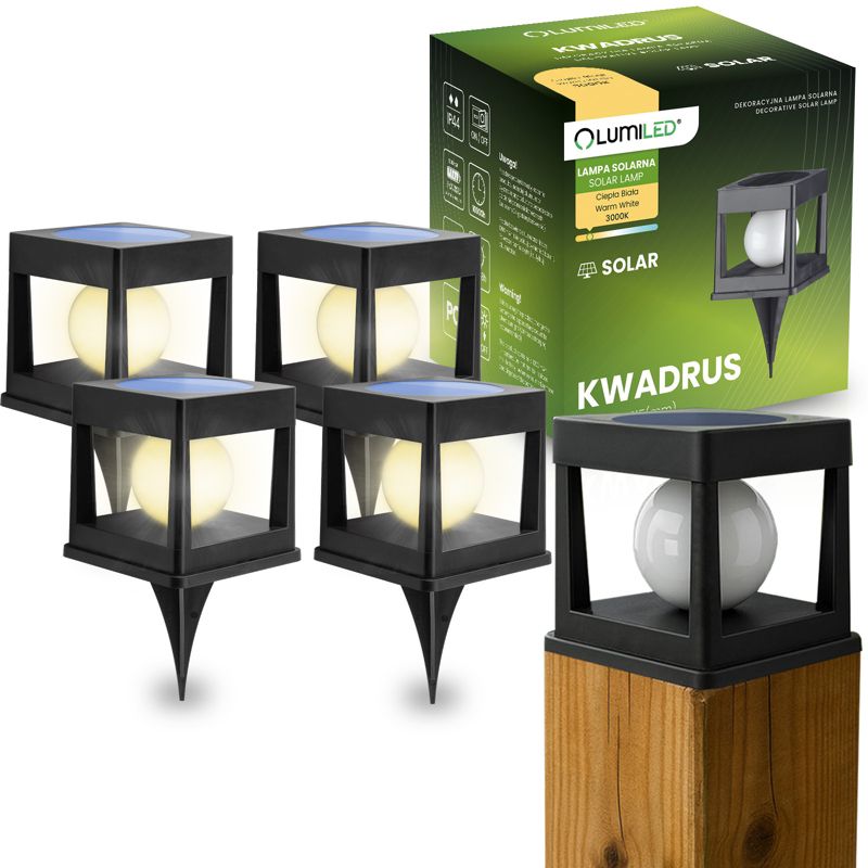 Lampa Solarna Lumiled Ogrodowa LED Wbijana Zewnętrzna 3000K 4 szt.