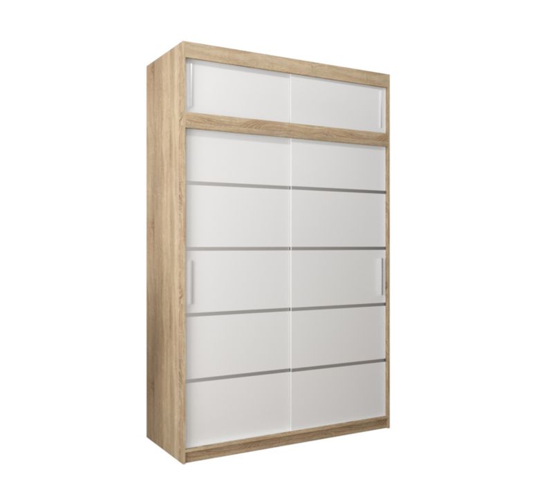 Szafa przesuwna Abiks Verona 1 150 sonoma + biały z nadstawką 1 szt.