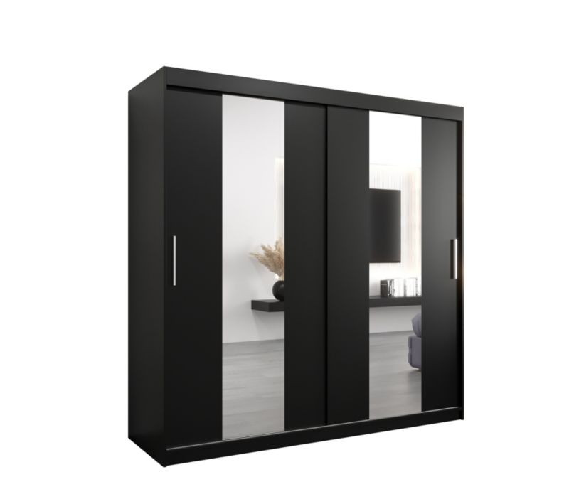 Szafa przesuwna Garderoba Abiks POLE 200 czarny/czarny 1 szt.