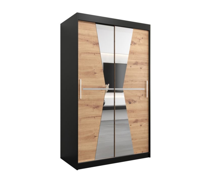 Szafa przesuwna Garderoba Abiks MAROKO 120 czarny/artisan 1 szt.