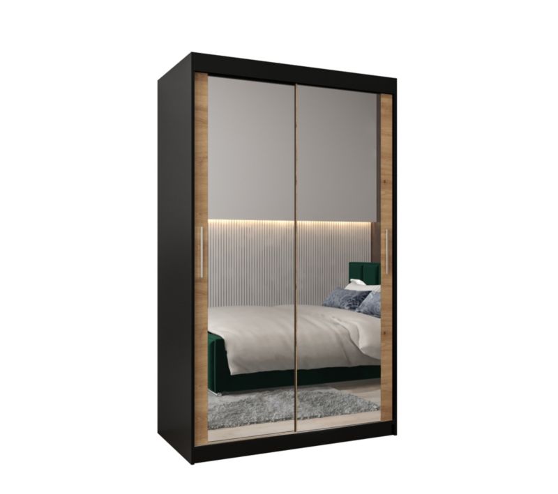 Szafa przesuwna Garderoba Abiks Tokyo 3 120 czarny + artisan 1 szt.