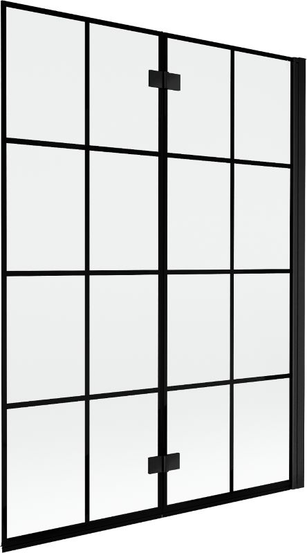 Parawan nawannowy 2-skrzydłowy Mexen Mist czarny 130x150 cm prawa stronność 1 szt