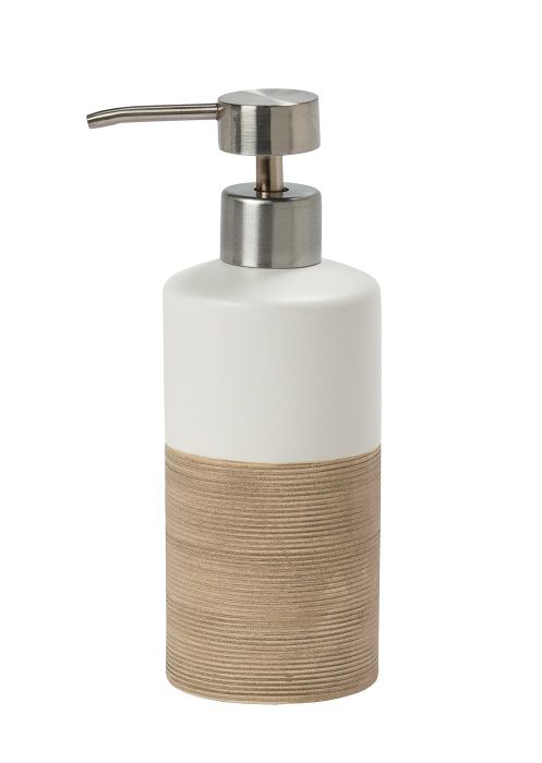 Dozownik do mydła Sealskin Doppio ecru, ceramiczny, 325 ml, 1 szt.
