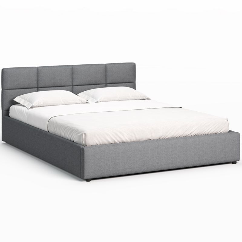 Łóżko tapicerowane Jana Mika 160 cm szare z pojemnikiem i stelażem 02828 1 szt