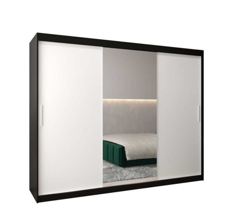 Szafa przesuwna Garderoba Abiks Tokyo 1 250 czarny + biały 1 szt.