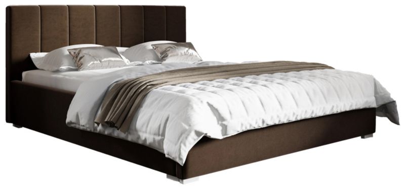 Łóżko tapicerowane 160x200 z pojemnikiem Bonni Ledo Brązowe 1 szt.