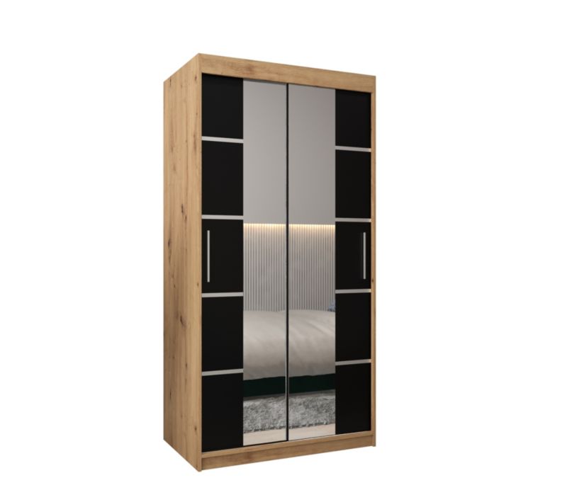 Szafa przesuwna Garderoba Abiks Verona 4 100 artisan + czarny 1 szt.