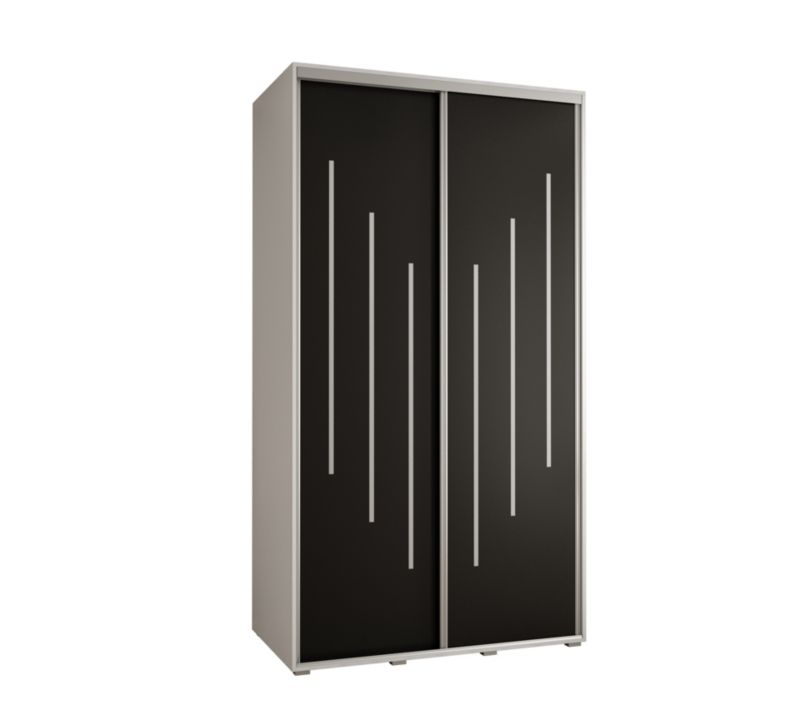 Szafa przesuwna Abiks DAVOS 8 wysoka szer.140cm gł.60cm biały/czarny/srebrny 1szt.