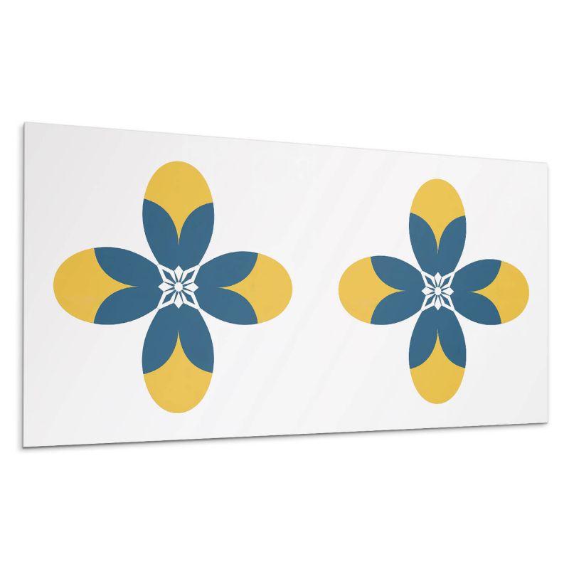 Panel samoprzylepny Wallfluent 100x50 cm Symetria w kwiatowych kształtach 1 szt.